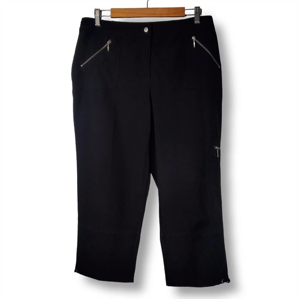 Chico's Zenergy Zipper Pocket Cropped Pants Black Size 1 / Medium